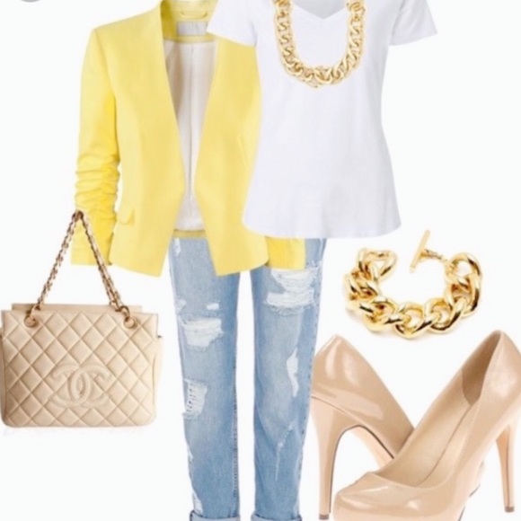 H&M Jackets & Blazers - H&M Bright Yellow Open Blazer